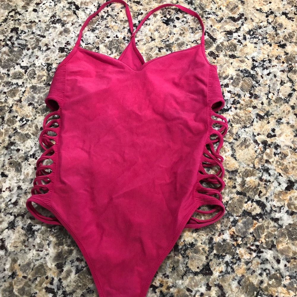 Pink Bebe tank onesie
